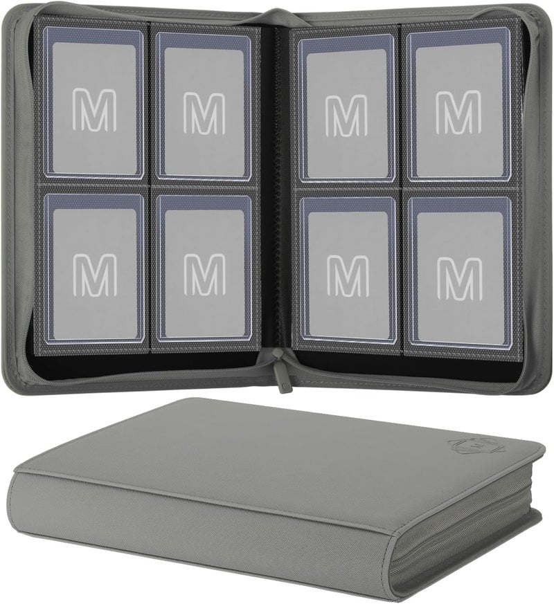MOSLA Toploader Binder,4-Pocket Side Load Trading Card Album, Holds 128 Cards with Double-Sided Pockets for MTG, Sports Cards, Top Loader Storage - Image 1